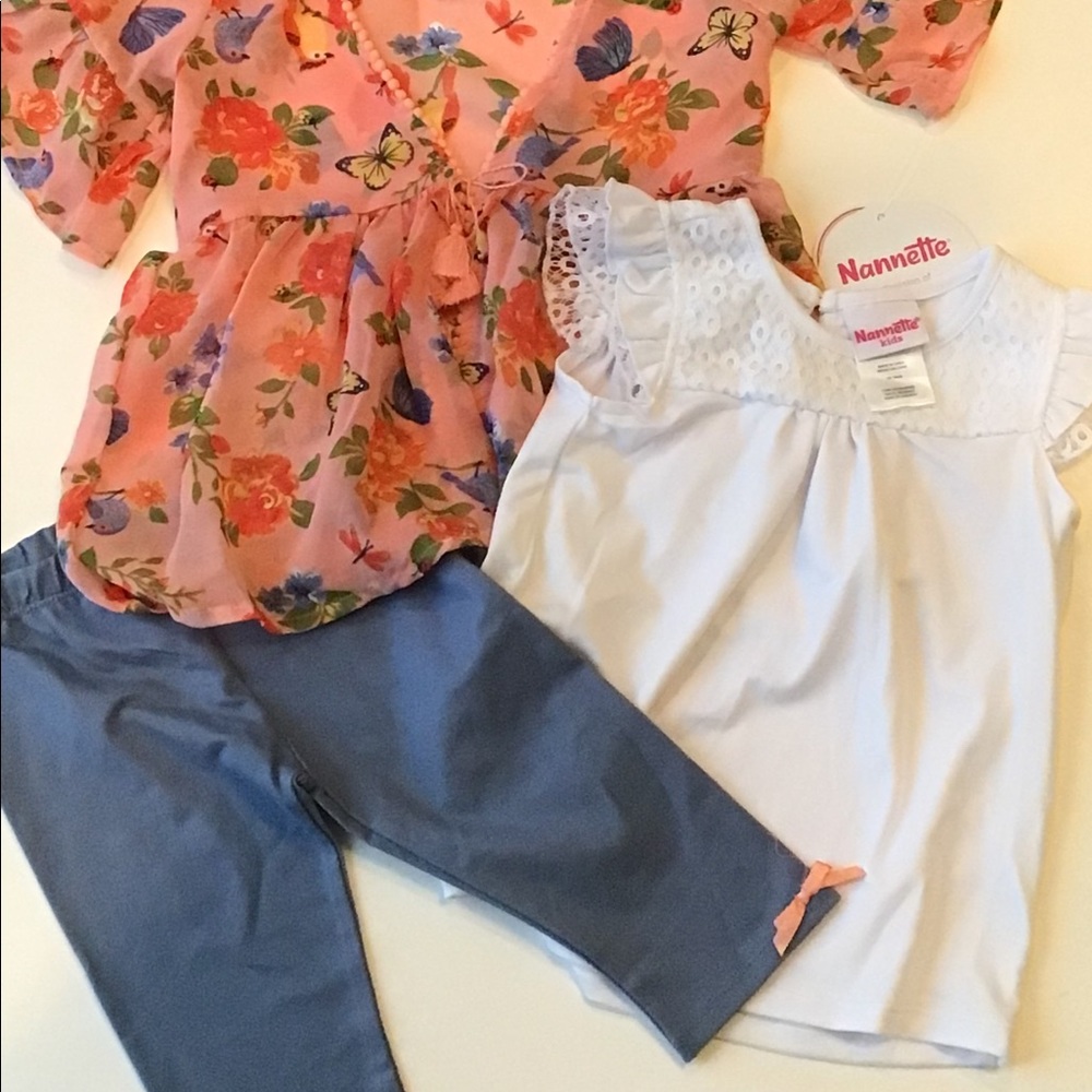 Nanette kids 3 pieces floral matching set.